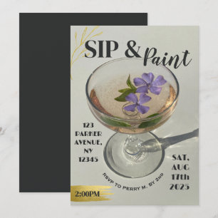 Convite Paint E Sip Invitation Girls Night In