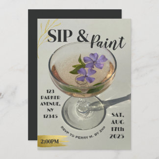 Convite Paint E Sip Invitation Girls Night In