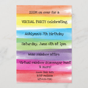 Convite Paint Rainbow Virtual Birday