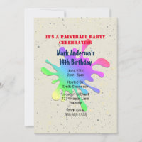 Paint Splatter Paintball Birthday