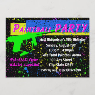 Convite Paintball