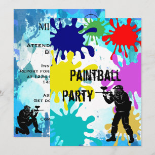 Convite Paintball 11 Birthday