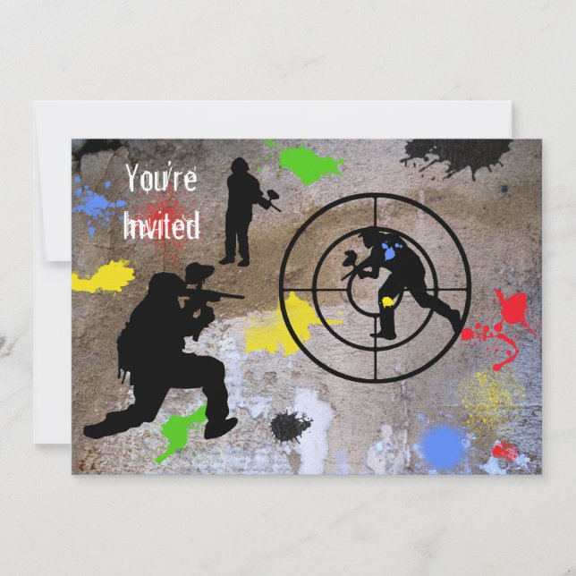 Convite Paintball de Guerrilha Urbana Você é Convidado (Frente)