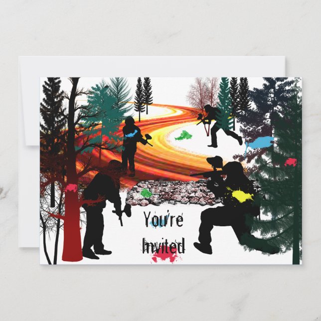 Convite Paintball do inverno nas madeiras (Frente)