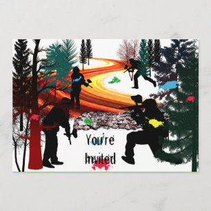 Convite Paintball do inverno nas madeiras