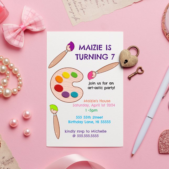 Convite Painting Art Birthday (Criador carregado)