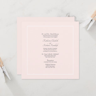 Convite Pais Casamento Formal Rosa Quadrado