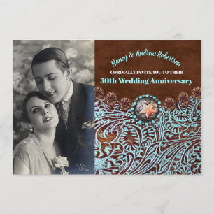 Convite país cowboy western 50º aniversário de casamento