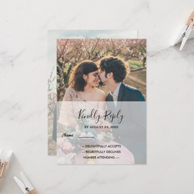 Convite País de Casamento do monograma elegante russo RSVP (Frente/Verso In Situ)