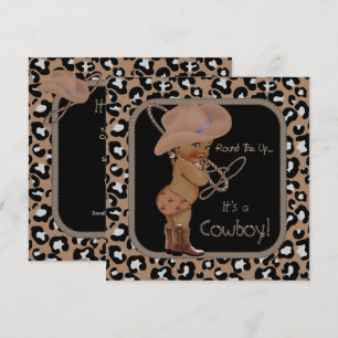 Convite País do Cowboy, Churrasco de Bebê Étnico Ocidental