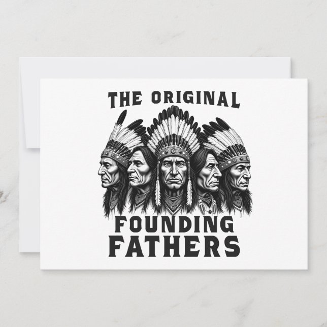 Convite Pais Fundadores Indianos Nativos Americanos (Frente)