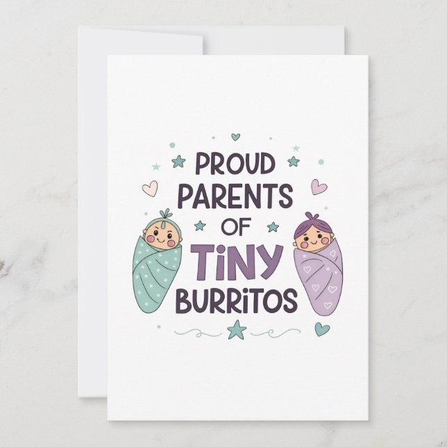 Convite Pais Orgulhosos de Pequenos Burritos Arte (Frente)