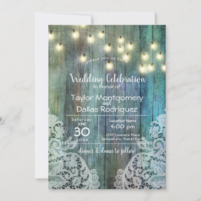 Convite País Russo | Madeira Vintage | Castanho (Frente)