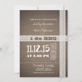 Convite País rústico de serapilheira e de laço eu faço o