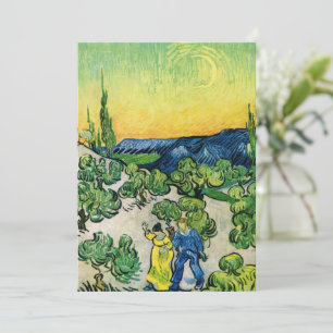 Convite Paisagem com Casal Caminhando de Vincent van Gogh