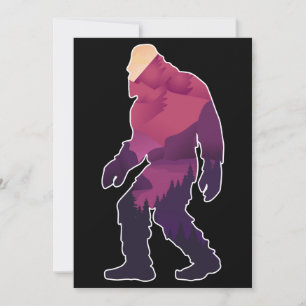 Convite Paisagem da Floresta Montanha do Pé-Grande Retro