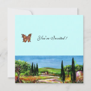 Convite PAISAGEM DA TOSCANA 5,amarelo verde azul
