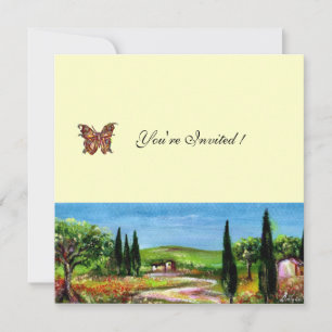 Convite PAISAGEM DA TOSCANA 5,amarelo verde branco