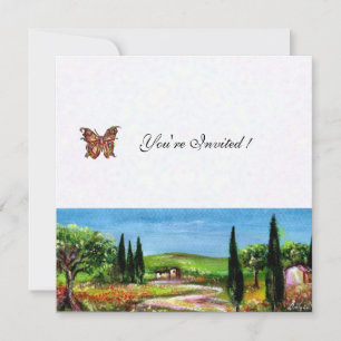 Convite PAISAGEM DA TOSCANA 5,amarelo verde branco