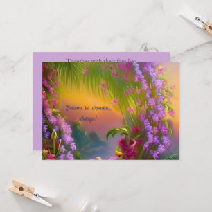 Convite Paisagem de fantasia, tropical e sonhadora - 