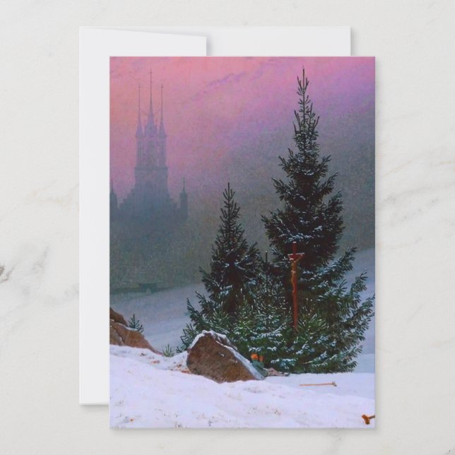 Convite Paisagem de Inverno Caspar David Friedrich (Frente)