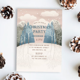 Convite Paisagem de inverno. Festa de Natal