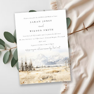 Convite Paisagem de Jackson Hole Wyoming Casal Banho