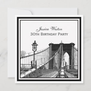 Convite Paisagem de NYC Ponte de Brooklyn #2 SQ Festa de A