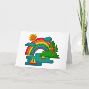 Convite Paisagem de viagem de barco sob nuvens solares e a