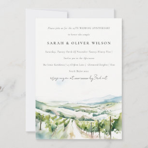 Convite Paisagem de Vinhedo em Aquarela para Aniversário d