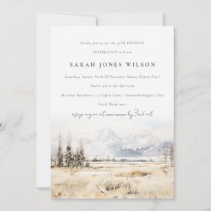 Convite Paisagem em Aquarela de Jackson Hole Wyoming para