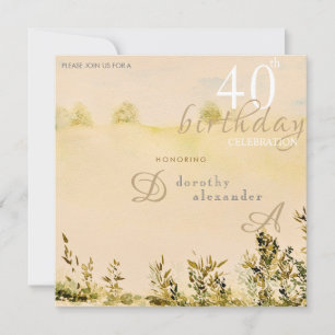 Convite Paisagem Floral Country Modern Meadow Aniversário