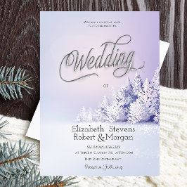 Convite Paisagem Florestal de Inverno Violeta Casamento