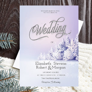 Convite Paisagem Florestal de Inverno Violeta Casamento