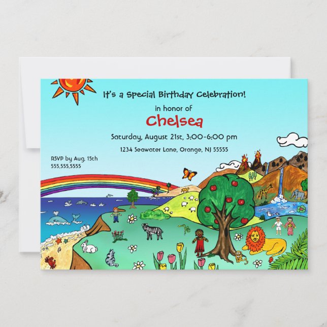 Convite Paisagem Infantil de Idyllic — Paraíso (Frente)