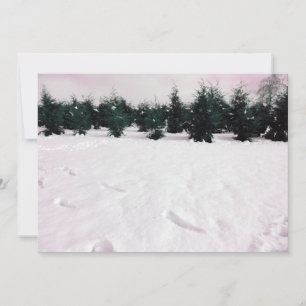 Convite Paisagem invernal com larícios na neve