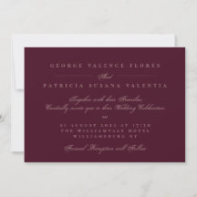 Paisagem Plum Maroon Caligrafia Formal Elegante