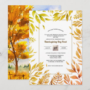 Convite Paisagem Rústica de Queda  Ação de Graças de F