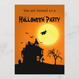 Convite Paisagem Silhoule Feliz Halloween