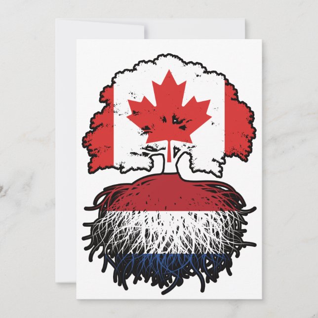 Convite Países Baixos, Canadá, Canadá, Tree Roots Flag (Frente)