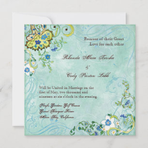 Convite Paisley Modern Flourish Swirl Weds