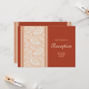 Convite Paisley Spice Recepção de casamento