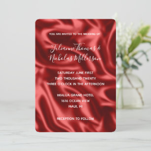 Convite Paixão Red Faux Satin Wedding