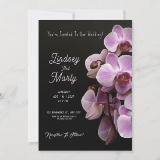Convite Paixão Roxa: Casamento com Orquídeas Roxas Elegant