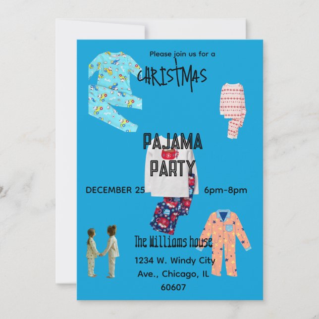 Convite Pajama Christmas Party Invitation (Frente)