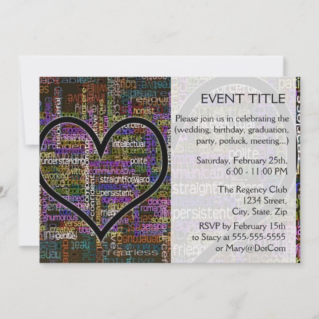 Convite Palavras positivas (Frente)