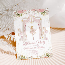 Convite Palco do Centro de aniversário Ballerina