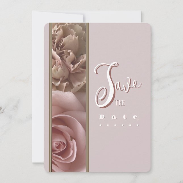 Convite Pale Pink Save the Date Invitation (Frente)