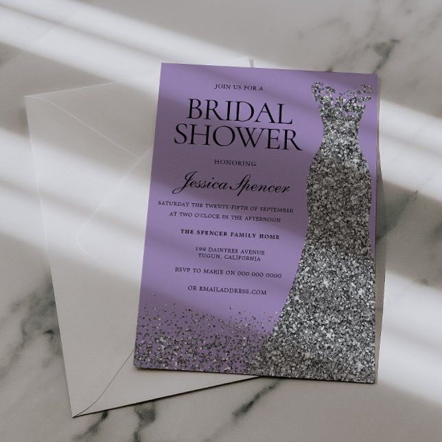 Convite Pale Purple Elegance Bridal Shower (Criador carregado)