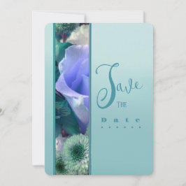 Convite Pale Teal Rose Birthday Party Invitation